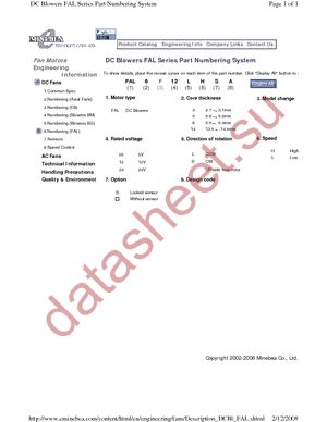FAL6F12LHS datasheet  